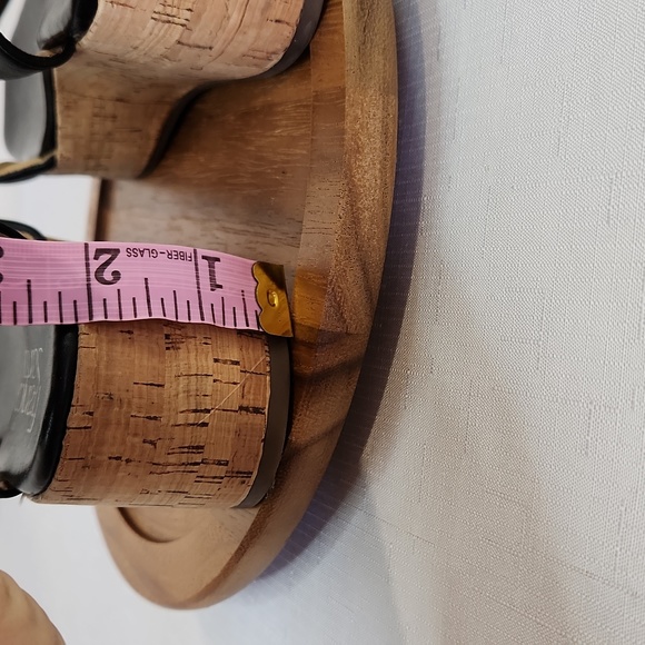 Franco Sarto Black Platform Cork Sandals. Size 6.5 I - Picture 5 of 6